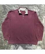 Izod Mens Sweater XL Red Burgundy Wine 1/4 Zip Long Sleeve Knit Heavyweight - $230.54 MXN