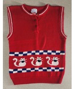 VTG Windcrest Womens Large Hand Knit Vest Cats Kittens 80s 90s Sweater - $61.74 CAD