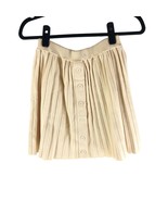 Princess Polly Noelle Mini Skirt Knit Button Front Pleated Cream Ivory 8 - £18.91 GBP