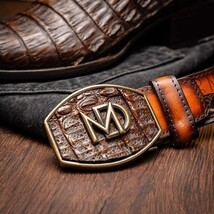 PHOENIX Genuine Caiman Belly Skin Cowboy Boot from the Western Collection Brown image 10