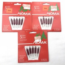 Noma Push-in mini lite 15 Replacement Light Bulbs Red 3 Packs Vintage 3.5v-4v - £9.51 GBP