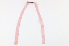 Vtg 50s 60s Rockabilly Silk Polka Dot Western Ribbon Colonel Bow Tie Pink USA - £27.82 GBP