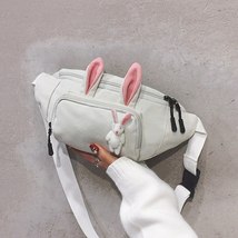 Cute Rabbit Waist Pa for Women Casual Canvas Shoulder Bag Student Crossbody Ches - £19.04 GBP