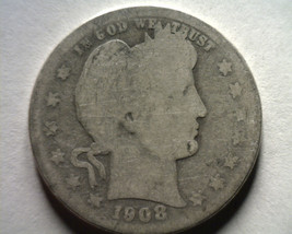 1908-O Barber Quarter Dollar About Good+ Ag+ Nice Original Bobs Coins 99c Ship - £7.21 GBP
