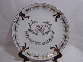 vintage LEFTON China 50th Wedding Anniversary collectible 10&quot; PLATE - £15.02 GBP