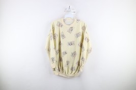 Vtg 90s Streetwear Womens Large Distressed All Over Print Beach Bear Swe... - $29.65