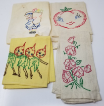 MCM Kitchen Hand Towels Embroidered Onions Dancing Tomato Groceries Set ... - $23.70