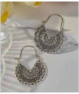 Women’s 1.5&quot; Silver-Tone Earring Set Bohemian Retro Dangle Drop Hook NEW - £12.23 GBP