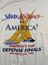 VTG Americas Cup T Shirt Single Stitch 1992 Stars Stripes Defense Finals Size XL - $22.72
