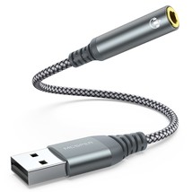 Usb To 3.5Mm Jack Audio Adapter,External Sound Card Usb-A To Audio Jack Adapter  - £11.21 GBP