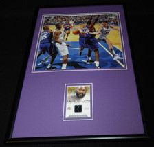 Karl Malone Framed 12x18 Game Used Jersey &amp; Photo Display Utah Jazz - £54.48 GBP