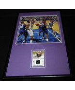 Karl Malone Framed 12x18 Game Used Jersey &amp; Photo Display Utah Jazz - £54.36 GBP