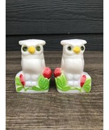 VTG White Plastic Owl Salt &amp; Pepper Shakers Hong Kong 3&quot; Farmhouse Decor... - £20.54 GBP