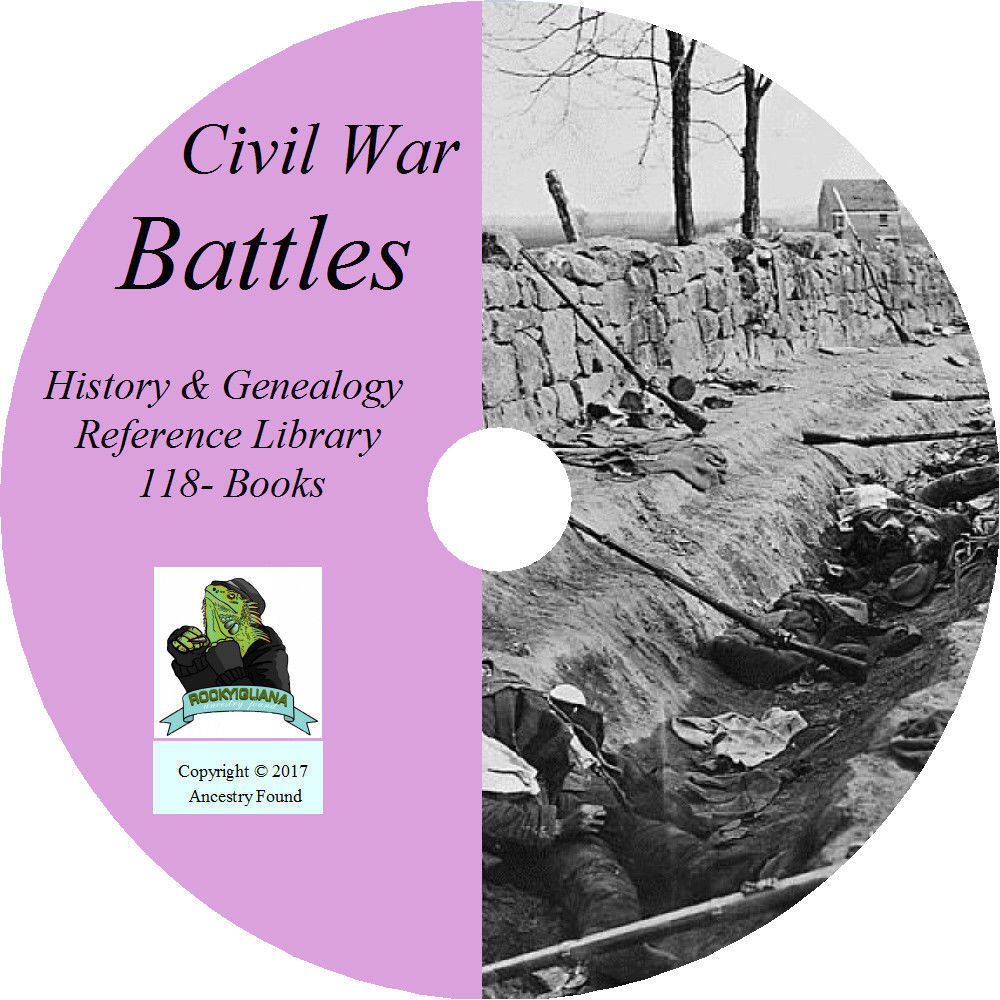 Civil War BATTLES - History & Genealogy - Battlefields - 118 Books on DVD CD