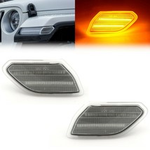 Clear Amber LED Front Side Marker Light Bulb Lens Pair For 18-20 Jeep Wr... - £31.56 GBP