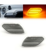 Clear Amber LED Front Side Marker Light Bulb Lens Pair For 18-20 Jeep Wr... - £31.65 GBP
