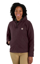 Carhartt Washed Duck Sherpa Lined Jacket Blackberry Loose Fit Women’s Size Small - £100.49 GBP