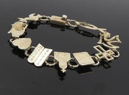 925 Sterling Silver - Vintage Holy Bible Religious Link Chain Bracelet - BT3776 - £77.00 GBP