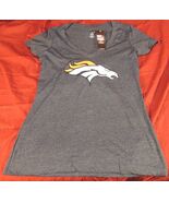 NFL 2025 Licensed Women&#39;s Orange Gray Denver Broncos Shirt Raglan Blouse... - $33.45 CAD