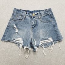 Pomethong Jeans Shorts Women Medium Blue Denim Pockets Distressed - $16.86