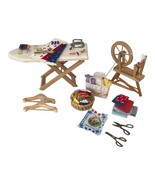 Artisan Miniature Dollhouse Dressed Sewing Room Ironing Board Spinning W... - $1,467.46 MXN