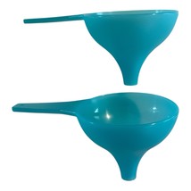 2 Tupperware Lg Funnels Fill Oil Bottles Shakers Rice Teal Ice  Hershey ... - $14.65