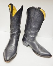 Vintage Nocona Leather Cowboy Western Boots Black USA Men&#39;s Size 8 D - £70.48 GBP