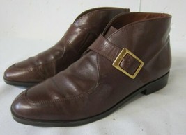 Vtg Etienne Aigner Marco Brazilian Brown Leather Chukka Buckle Ankle Boots 6.5 M - £31.59 GBP
