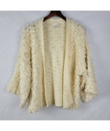 Anthropologie Akemi + Kin Womens Cardigan One Size Cream Loopy Knit Open... - $38.92