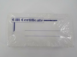 100 Count Gift Certificate Envelopes White W/ Blue Letters &amp; Lines 7.5X4 Inches - £7.82 GBP