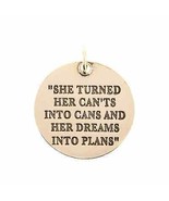 be Benny &amp; Ezra Antique Gold Large Circle Pendant - She Turned Her Cant&#39;... - £17.20 GBP