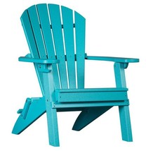 Aruba Blue Folding Adirondack Chair With Cup Holder All Weather Maintenace Free - £386.04 GBP