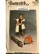 1975 BUTTERICK #3958 - CHILDS STUFFED PENGUIN - LADY BUG &amp; DOG SEWING PA... - $9.41