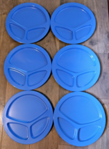 Melamine Divided Trays 6 Heavy duty Blue Top Aqua Bottom Color Camping P... - £18.24 GBP