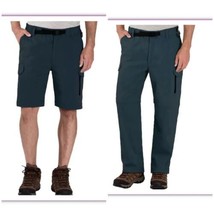 BC Clothing Men&#39;s Convertible Stretch Cargo Hiking Pants Shorts Blue Small 33”L - £20.15 GBP