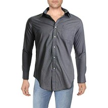 $80 Ralph Lauren Mens Printed Collared Button-Down Shirt Black Size 14.5... - $501.88 MXN