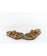 Vintage Birkis Birkenstock Womens 7 Pebbled Leather Buckle Cross Strap S... - $69.25