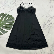 Van Roalte Womens Vintage Slip Dress Nightie Size S Black Lace Trim Ling... - $27.71