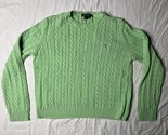 Polo Ralph Lauren Cable Knot Sweater Women’s Green Cotton Long Sleeve Pu... - $654.67 MXN