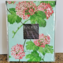Ralph Lauren Cotton Tablecloth 60 x 84 NIP Green &amp; Pink Floral Oblong Seats 6-8 - £31.23 GBP