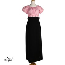 Vintage Long Black Maxi Skirt w Side Slit Size S/M 29&quot; Waist 40&quot; Long - ... - £23.90 GBP
