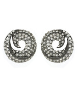 Amrita Singh Gunmetal Crystal Sorrento Swirl Stud Earrings ERC 7016 NWT - $20.30