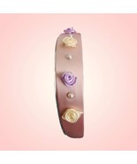 Violet Satin Floral and Pearl Headband - $265.17 MXN