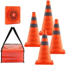 VEVOR Safety Cones, 4 Pack 18 inch Collapsible Traffic Cones, Constructi... - $43.55