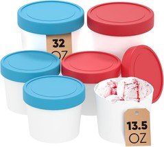 StarPack Ice Cream Containers for Homemade Ice Cream (6 Pcs) - Reusable Ice Crea - £29.95 GBP+