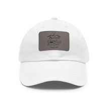 Personalized Dad Hat with Genuine Brown Leather Patch in Classic Black Embroider - £18.22 GBP