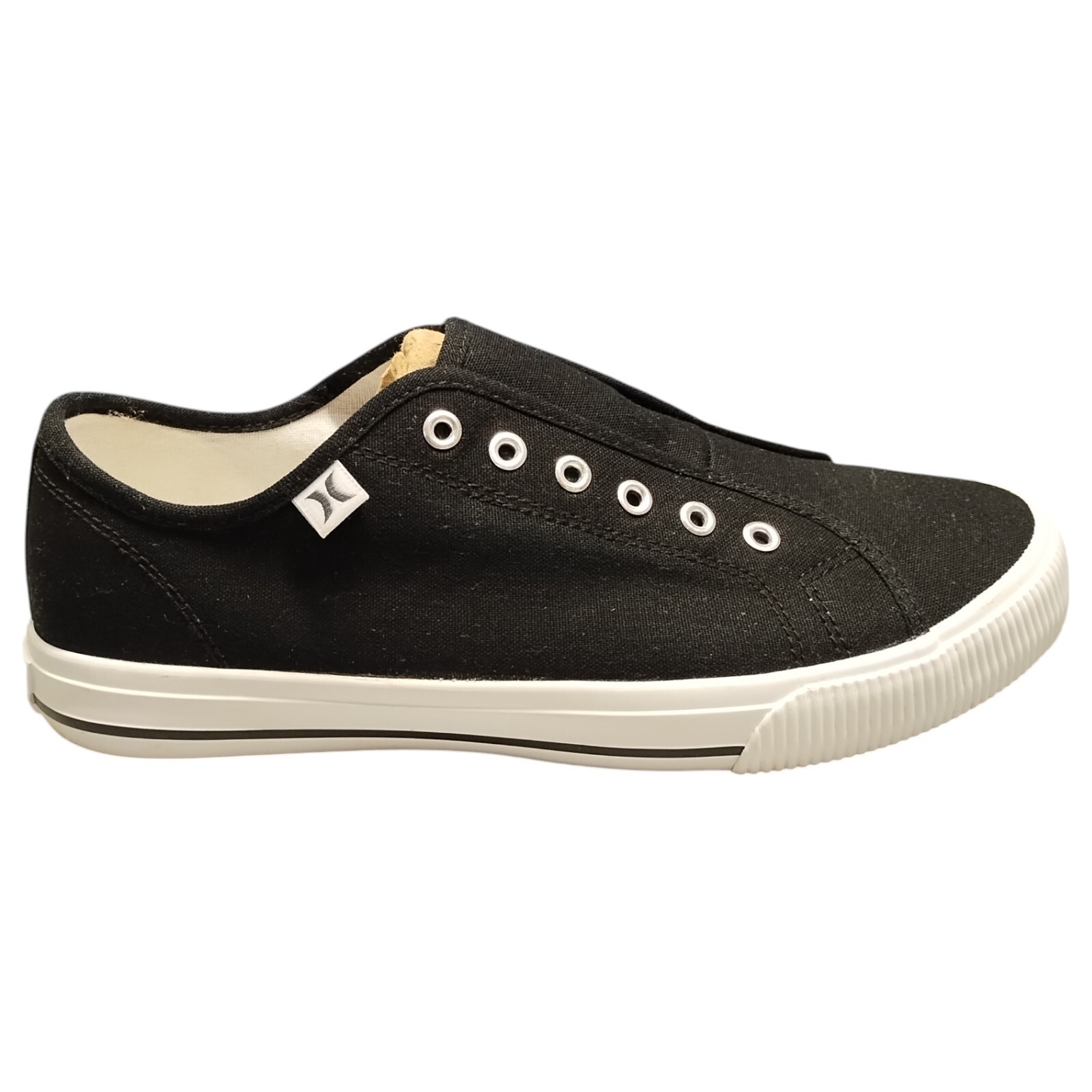 Hurley Chloe Sneaker Mens US 8.5 Black White Canvas Upper Rubber Sole 16... - $27.79