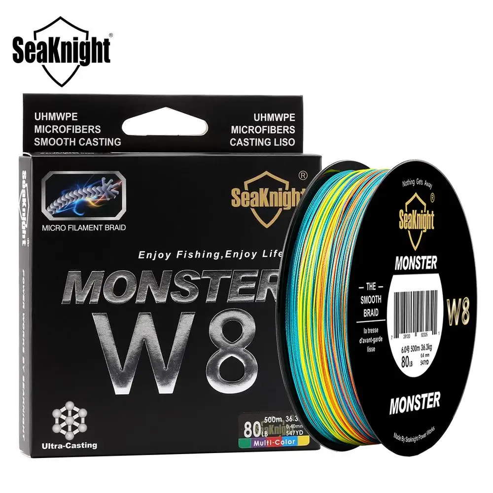 SeaKnight W8 /MANSTER 300M 500M Multi Color id Fishing Line 8 Strands PE Line Lo - £32.53 GBP