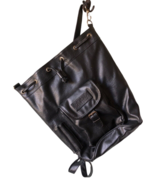 Vintage Vegan Leather Bucket Bag Backpack Sling Purse Black Paris Sport ... - $25.20 CAD