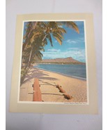 Vitg Standard Oil Co Scenic print/info Diamond Head from Waikiki Beach H... - £7.90 GBP
